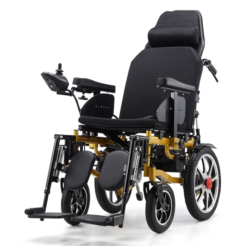 电动轮椅折叠轻便老人代步车可全躺残疾人四轮自动智能铝合金锂电