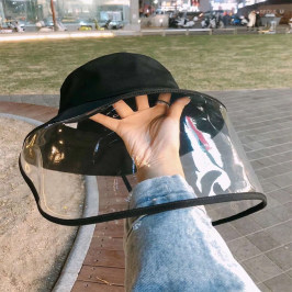 韩国防护渔夫帽女防飞沫帽面罩防疫医用手术帽遮阳防晒太阳帽子女