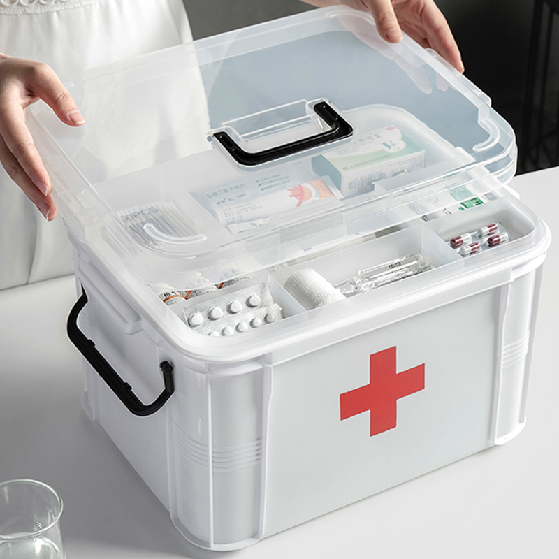 小药箱家庭装医药箱家用多层儿童应急大容量药品收纳盒急救医疗箱