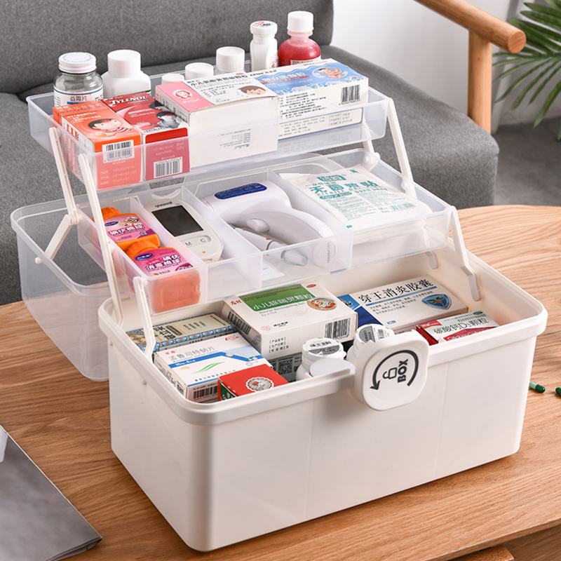 药箱家庭装多层小号家用急救医药箱大容量便携应急小型药品收纳盒