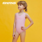 swans儿童泳衣女童专业训练游泳衣防晒小孩中大童女孩泳装宝宝
