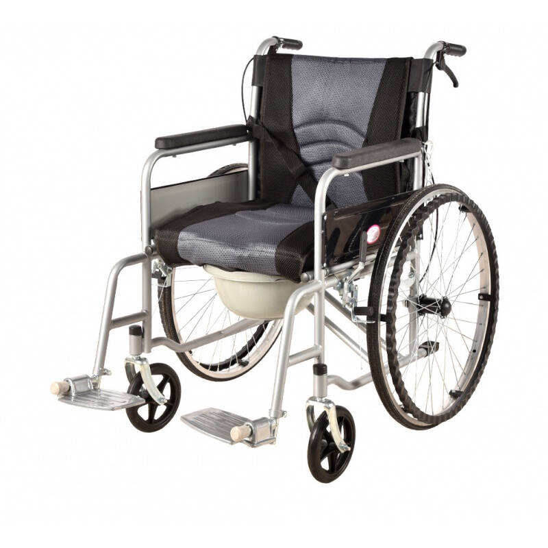 轮椅折叠轻便便携老人旅行超轻简易小轮手推车残疾老年人家用代步 四刹软座(黑布) 充气胎